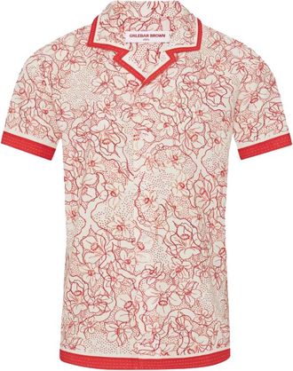Orlebar Brown Hibbert Floral Nouveau-279300-Summer Red/white Sand