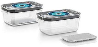 Bosch Mszv0fc2 Recipiente De Almacenar Comida Rectangular Caja Negro, Azul, Transparente 2 Pieza(s)