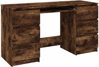 vidaXL Vidaxl - Writing Desk Smoked Oak 140x50x77 cm Engineered Wood
