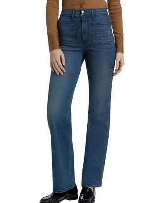 Veronica Beard Crosbie Loafer High Rise Wide Jeans In Northern Lights