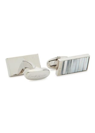 Paul Smith Signature Stripe Mother of Pearl Cufflinks - Silver - One Size