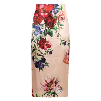 Dolce & Gabbana Floral Print Satin Skirt
