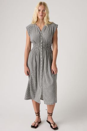 Levi's Vestido midi Beatrice - Mujer - XS - Negro / Patricia Check Anthracite Night