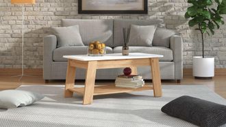 HOME AFFAIRE Couchtisch »Piave Kaffeetisch, 101 cm, in trendigen Farben, modern« mit Ablage, rechteckig, Artisan Eiche, ideal für kleine Räume