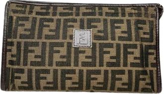 Fendi Pre-owned Vintage Leren Clutch - Dames - Vintage Clutch - Bruin - ONE Size - Leer - Vintage
