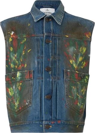 Vivienne Westwood Marlene Denim Vest - Dames - Bodywarmers - Veelkleurig - L - Denim - Jassen