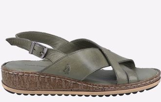 Hush Puppies Elena Cross Over Wedge Womens - Green - Size UK 7