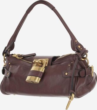 Chlo&eacute; Womens Leather Shoulder Bag Paddington Dark Brown