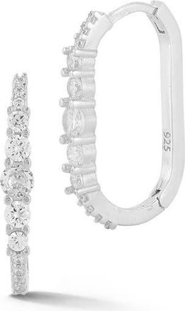 Glaze Jewelry Cubic Zirconia Oval Hoop Earrings in Silver at Nordstrom Rack