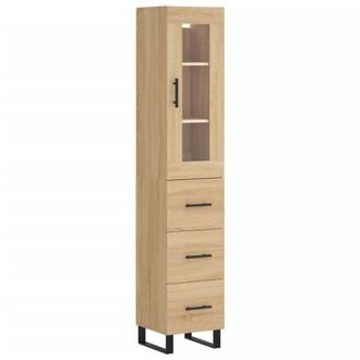Berkfield Home Highboard Sonoma Oak 34.5x34x180 cm Engineered Wood in Light Brown
