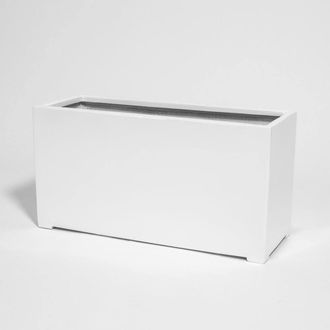 PRIMROSE White Gloss Polystone Rectangular Trough Planter 80cm