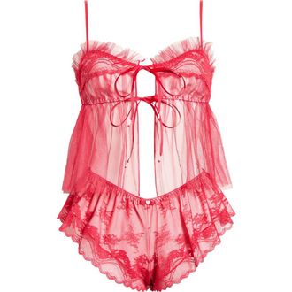 Free People Intimately FP Nightcall Boudoir Set in Lux Red Combo at Nordstrom Rack, Size X-Small