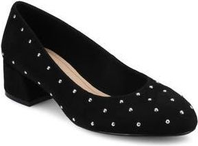 Journee Collection Saarii Block Heel Pump in Black Stud at Nordstrom Rack, Size 7.5