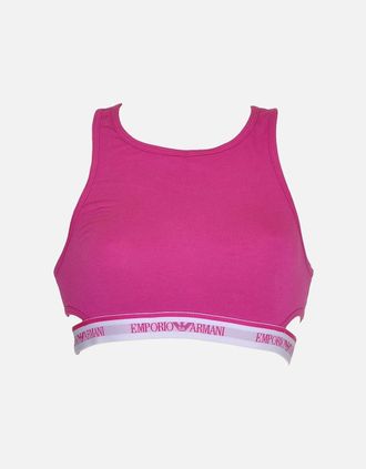 Emporio Armani Womens Visibility Stretch Cotton Bralette, Pink - Size: 10/8/10
