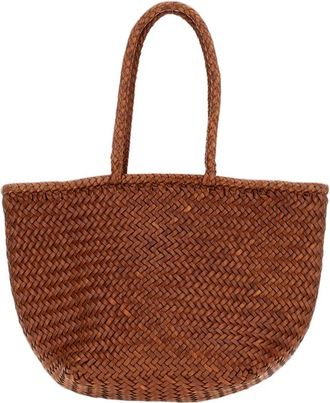 Dragon Diffusion Light Brown Grace Basket Leather Bag