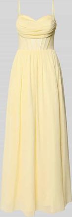 Mascara Corsagenkleid mit Spitze in Hellgelb, Gr&ouml;&szlig;e 32