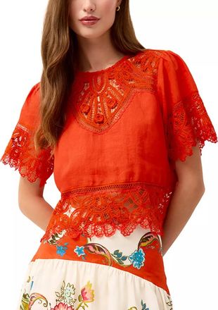 Marie Oliver Kourt Linen Top In Grenadine