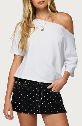 Edikted Davida Off the Shoulder Top in White at Nordstrom, Size X-Small
