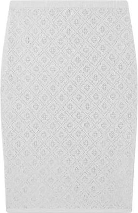 Casablanca Monogram Crystal Knit Skirt - Dames - Korte rokken - Grijs - S - Wol - Rokken