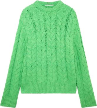 Stella McCartney ribbed cable-knit jumper - women - Alpaca Wool/Polyamide - M - Green