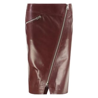 Tom Ford Lamb Leather Skirt Zippered Front Pocket