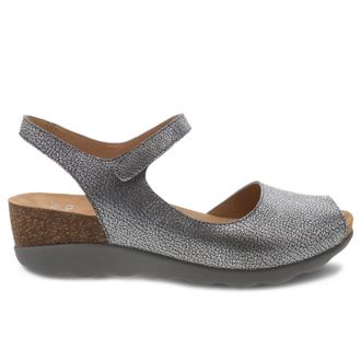 Dansko Womens Marcy Wedge Sandals In Pewter Metallic
