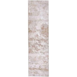 Beliani Runner Rug Beige Fabric 80 x 300 cm Modern Solid Hallway For Underfloor Heating Anti-Slip Bottom TARSUS