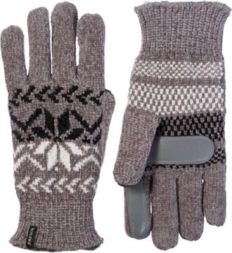 Isotoner Womens Chenille Snowflake Gloves In Ash