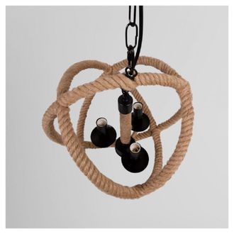 Trade Shop Trade Shop Traesio - Trade Shop - Lampadario A Sospensione Rustico Industriale E14 Sfera In Corda Metallo B55-3