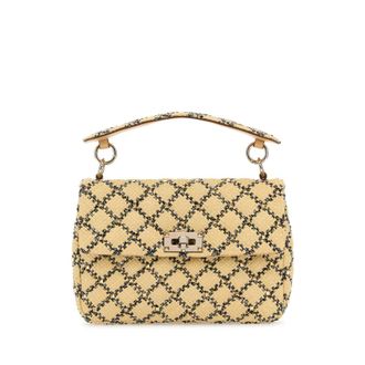 Valentino Garavani Raffia Rockstud Handbag