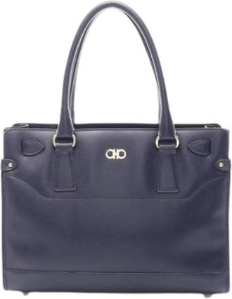 Ferragamo Pre-owned Handbag - Dames - Vintage Handtas - Blauw - ONE Size - Leer - Vintage