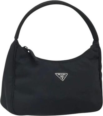 Prada Pre-owned Mini Bags, female, Black, Size: ONE SIZE Pre-owned Nylon Mini Bag