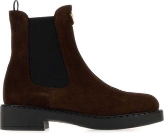 Prada Dark Brown Logo Boots