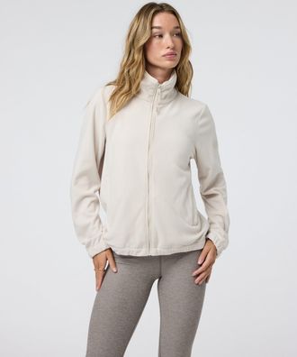 Vuori Clothing Womens Aspen Full Zip | Dune | XS, Size Extra Small