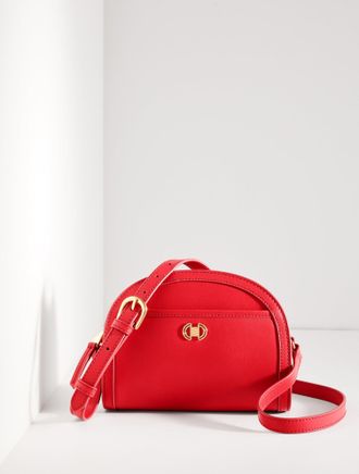 Talbots Rory Nappa Moon Crossbody Bag - Red - 001 Talbots