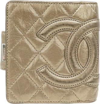 Chanel Gold Leather Wallet (Bi-Fold) (Pre-Owned)