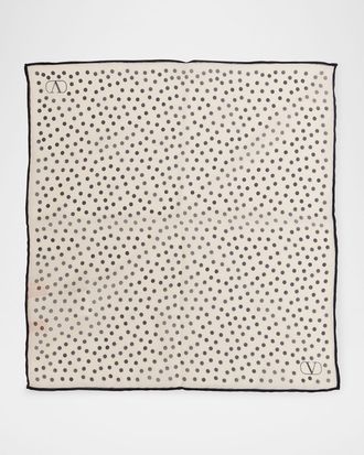 Valentino Garavani Polka Dot-Print Silk Pocket Square