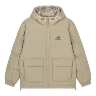 New Balance Warm Hooded Casual Down Jacket Beige AMJ24358-TWD