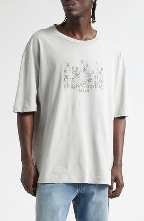 Maison Margiela Numerical Logo Embroidered Graphic T-Shirt in Pearl Grey at Nordstrom, Size X-Large