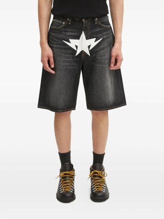 A Bathing Ape Twin Sta graphic shorts - Black