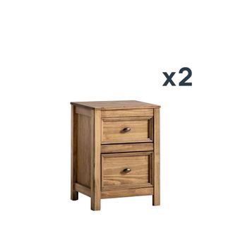 Klast Packs 2 mesitas de noche madera natural 42 cm x 57 cm cm