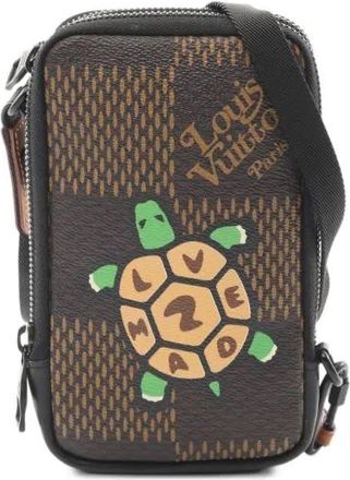 Louis Vuitton x Nigo Pouch portacellulare Damier Ebène 2021 - Marrone