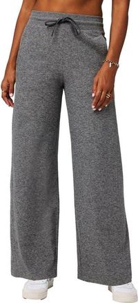 Fabletics Womens Cloud Jersey Wide Leg Pant in Charcoal Grey Heather at Nordstrom, Size Xx-Large