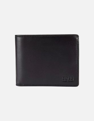 HUGO BOSS Mens Hugo Boss Mens Wallet Genuine Leather Asolo Bifold Credit Cardholder New Gift - Black