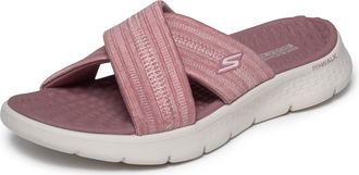 Skechers Womens Go Walk Flex Sandal Impressed Sandals/Thong Sandals, Mauve Textile, 3 UK