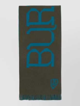Burberry heraldry wool scarf reversible fringed