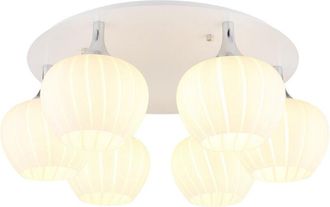 Globo Lighting Maxy Lámpara de techo Globe con pantalla de cristal opalino blanco mate, 6 bombillas E27