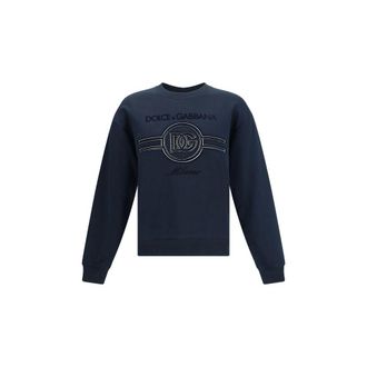 Dolce & Gabbana Mens Crew Neck Sweatshirt - Dark Blue