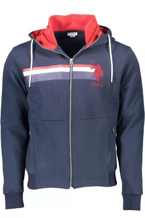 U.S.Polo Association Mens Zipup Hoodie Style Us9365fbb - Dark Blue Cotton - Size 2XL