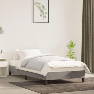 vidaXL Giroletto senza Materasso Grigio Chiaro 100x200 cm Velluto - Vidaxl